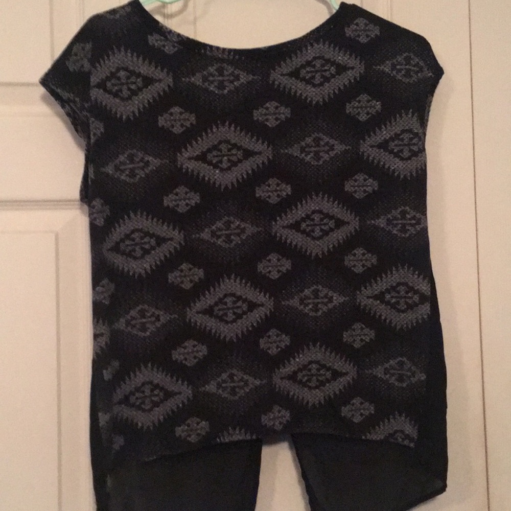 Patterned sheer back top